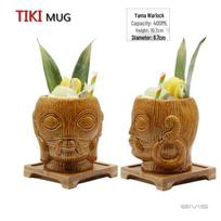TIKI keraminis kokteilių stiklinis puodelis - Havajų stiliaus puodelis