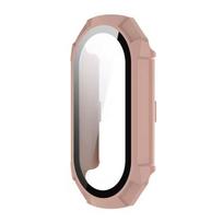 Case for Xiaomi Mi Band 8/9/NFC strap accessories Screen Protector Tempered Glass Hard PC Bumper Full Protective mi band 8 Cases mi band 8 9 rožinė