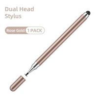 Universalus 2 viename Stylus Pen, skirtas iOS Android Touch Pen Piešimo talpus pieštukas iPad Samsung Xiaomi Tablet Išmanusis telefonas rožinio aukso spalvos