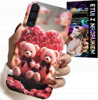 Etui Do Samsung Galaxy A70 - Rodzinka Różanych Misiów Serce + Szkło