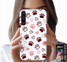 Etui Do Samsung Galaxy A70 - Psie Łapki Na Białym Tle, Pies, Kot, Miś