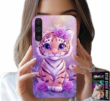 Etui Do Samsung Galaxy A70 - Słodki Tygrysek Na Różowym Tle + Szkło