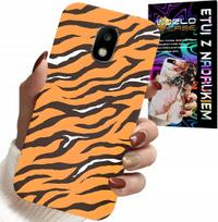 Etui Do Samsung Galaxy J5 2017 - Plecki W Tygrysie Paski Pokrowiec +Szkło