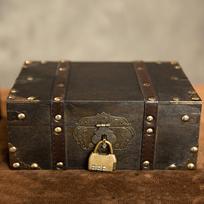 Antique-Style Wooden Jewelry Box with Lock - Retro Gift Storage for Home