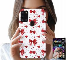 Etui Do Samsung Galaxy A21S - Czerwone Wstążki Wstążka Modne Wzory