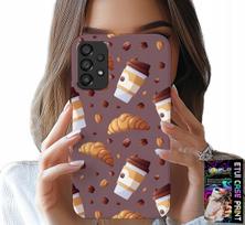 Etui Do Samsung Galaxy A23 5G - Case Z Kawą Rogalikami I Ziarnami W Tle