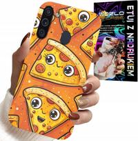 Etui Do Samsung Galaxy A21 - Słodkie Uśmiechnięte Pizze Case + Szkło