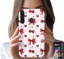 Etui Do Samsung Galaxy A21 - Czerwone Wstążki Wstążka Modne Wzory