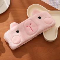 Coral Fleece Cartoon Hairband Wide-brimmed Makeup Headband Elastic Capybara Headband  Spa rožinė
