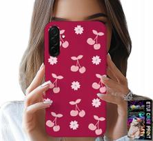 Etui Do Samsung Galaxy A26 5G - Wisienki, Wiśnie Na Bordowym Tle + Folia