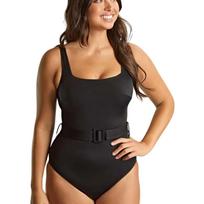 PANACHE Serena Square Neck vientisas formuojantis maudymosi kostiumėlis Black