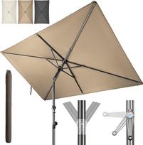 "4smile SunnyShade" modernus balkono skėtis su apsauginiu gaubtu, Taupe, stačiakampis skėtis 210 x 140 cm, apsauga nuo saulės balkone su UV 50+, balkono skėtis su rankenėle, sulenkiamas ir reguliuojamo aukščio