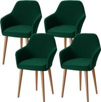 "Alishomtll Stretch Chair Covers", 4 vnt., fotelių užvalkalai, kėdžių užvalkalai su porankiais, nuimamas, skalbiamas apsauginis užvalkalas biuro kėdėms, valgomojo kėdėms, virtuvės, banketo, vestuvių, vakarėlio užvalkalas (žalias, 4 vnt.)