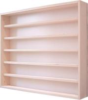 "Alsino V-11a" kolekcinė vitrina 0-70 cm aukščio, 6 skyrių ilgio, su disku - traukinių modelių vitrina, skirta geležinkelio modeliams Medinė lentyna 70 cm x 58 cm x 8,5 cm