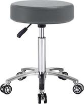 "Antlu Rolling Stool", reguliuojamo aukščio taburetė su ratukais, pasukama taburetė, darbo taburetė, biuro taburetė, taburetė (pilka)