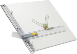 "Aristo Drawing System" A2 formato piešimo stalas su piešimo mašina, plokštės dydis 60 x 70 cm, reguliuojamas pasvirimo kampas, pilkas