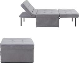 "Atlantic Home Collection" kėdė / gultas / taburetė "Finn Polyester Grey" plotis x gylis x aukštis: 80 cm x 72 cm x 43 cm