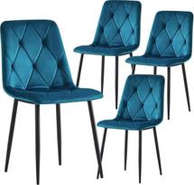 "B&D home" VICKA 11120-PETR-4 Valgomojo kėdės, 4 dalių komplektas, minkštos virtuvės kėdės virtuvei, valgomajam, svetainei, biurui, pramoninis modernus elegantiškas dizainas, aksomo audinys, benzinas