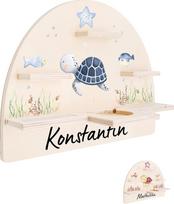 "Bärenfreunde" asmeninė Tonio lentyna vaikų kambariui - magnetinė Tonio lentyna "Toniebox1" ir "2 Plus" figūrėlėms su užapvalintais kampais ir kraštais (vėžlio mėlyna)