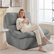 "Bean Bag" kėdė Svetainė, "Bean Bag" sofa, "Bean Bag" sofa su atminties putomis, jauki 1 sėdimoji poilsio sofa poilsiui ir skaitymui, skirta miegamajam ir lauke, neremontuojama, pilka