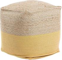 "Beliani Boho Pouf" medvilninio džiuto kvadratas smėlio/ geltonos spalvos Kirama