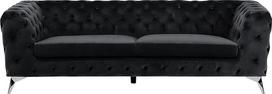"Beliani Chesterfield" stiliaus klasikinė minkšta sofa "Velvet Fabric Black Sotra