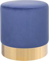 "Beliani Sophia" Sophia Round Cushion Pouf Velvet Blue Ottoman Seat Pouf Modern Baroque
