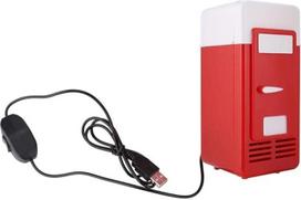 "Bewinner" nuolatinės srovės 5 V 10 W mažasis šaldytuvas, kompiuterinis USB nešiojamasis šaldytuvas, biuro, kambario / garažo šaldytuvas, aušintuvas / šildytuvas - raudona/juoda (raudona)