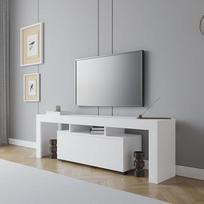 "Bronny TV Lowboard 180 cm White" - 2 durų bufetas su atvirais skyriais iki 65 colių televizoriams