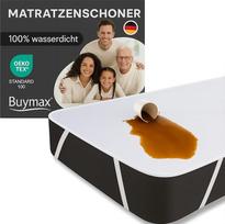 "Buymax" neperšlampama čiužinio apsauga, nemirksintis čiužinio viršutinis sluoksnis, kvėpuojantis medvilninis ir TPU plėvelės nelaikymo paklotas, su 4 guminiais kampais, apsauga nuo erkių, 2 vnt., 100 x 200 cm