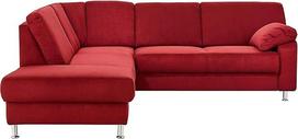 "Cavadore Belfast" kampinė sofa su spyruokline šerdimi, modernus dizainas, mikropluoštas, raudona, 243 x 88 x 218 cm