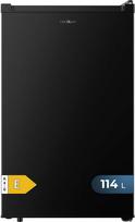"Cecotec Bolero CoolMarket TT 114L Blackl mini šaldytuvas E energinio efektyvumo klasės, apverčiamos durys, optimalus saugojimas, LED apšvietimas, mechaninis valdymas, drėgmės dėžutė, atitirpinimo funkcija su apsauga nuo apledėjimo