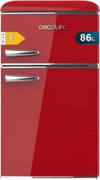 "Cecotec" mažas šaldytuvas - 2 durų šaldytuvas - "Retro" 86 l - "Bolero CoolMarket 2D Origin 86 Red E". 35" aukščio ir 19,25" pločio, E energinė klasė, ledo skyrius, vidaus apšvietimas ir chromuota rankena, raudonos spalvos
