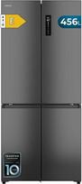 "Cecotec" šaldytuvas 4 durys, pusiau integruotas, visiškai be šerkšno "Bolero CoolMarket 4D 456 SBI Dark E", papildoma talpa Max456L, aukštis 189 cm x plotis 83 cm, MetalFlexCooling, inverterinis kompresorius, tylus