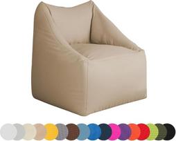 "chilly pilley" 2 dydžių "Bean Bag" fotelis - patogus "Bean Bag" su velveto užvalkalu, lino išvaizdos arba vandenį atstumiančiu audiniu - modernus poilsio fotelis svetainei, vaikų kambariui arba terasai (smėlio spalvos)