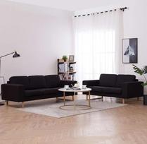 "Chusui" 2 dalių sofos komplektas, sofa lova, sofa lova, sofa su miego funkcija, atpalaiduojanti sofa, sofos ir sofos, audinys, juoda