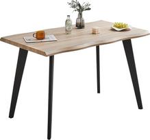 "CLIPOP" virtuvės stalas, valgomojo stalas, 120 x 80 cm, tinka 4 žmonėms, natūralių tonų MDF matinis paviršius, plieninės kojos, stačiakampio formos stalviršis