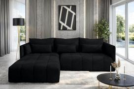 "Cosmova" kampinė sofa su miego funkcija 245 cm juoda