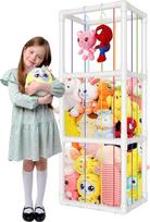 "Cuddly Toy Storage Net", didelis pliušinių žaislų laikymo tinklas su elastinėmis juostomis ir kabliukais, vertikalus pliušinių žaislų zoologijos sodas vaikų kambariui, svetainei ir žaidimų kambariui, taupantis erdvę ir pralaidus orui