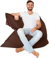 "Cult" krepšys su "Toxproof Micro Beads Bean Bag" užpildu, patikrintas dėl kenksmingų medžiagų, dirbtinės odos pupelių krepšys su vidiniu viršeliu (tamsiai rudas)