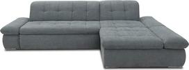 "Domo Collection Moric" kampinė sofa su lova / sofa, su ištraukiama lova, L formos, sofa su porankio funkcija, 300 x 172 x 80 cm, sofa-lova, pilkos spalvos