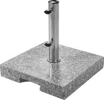 "Doppler Granite Socket" 25 kg - Aukštos kokybės skėčių stovas su nerūdijančio plieno vamzdžiu - kvadratinis - 37cmx38cmx5,5 cm
