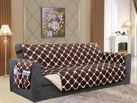"Elegant Comfort Bloomingdale" prabangus dygsniuotas baldų apsauginis skydelis, dvipusis, su išmaniosiomis kišenėmis ir elastingomis juostelėmis, idealiai tinkantis augintiniams ir vaikams