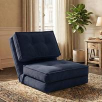 "Fabulcozy Lazy Sofa", vienvietė kėdė su reguliuojamu atlošu, išskleidžiama sofa miegamajam ir svetainei, 205 x 70 x 12 cm (mėlyna)