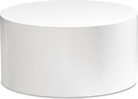 "FineBuy Monobloc" apvalus kavos staliukas 60 cm, baltas, blizgus - elegantiško dizaino modernus svetainės stalas - apvalus sofos staliukas, svetainės staliukas