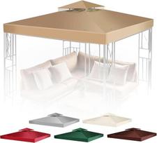 "Flexzion Gazebo" dangtelis pakeitimo stogelis 2,4 m x 2,4 m Dviejų pakopų pakeitimas su UV30+ dėmėms atspariu vandeniui, skirtas lauko saulės atspalviui sodo terasos pavėsinei