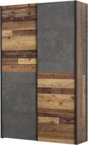 "Forte Ozula" moderni daugiafunkcinė spintelė, medžio kompozitas, senovinis medžio dekoras su betono išvaizda, pilka, 120 x 42 x 190,50 cm