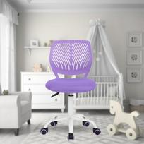 "FurnitureR" universali biuro kėdė vaikams, darbo kėdė be porankių, reguliuojamo aukščio, pasukama, spalvinga, skirta mokyklai ir biurui, violetinė