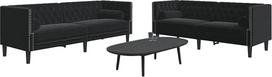 "Gecheer" 2 dalių "Chesterfield" sofos komplektas su pagalvėlėmis Juodas aksomas Svetainės minkštasuolis Minkšta sofa sofa butui Biuras Svečių kambarys Miegamasis 3209296