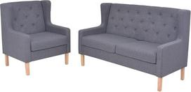 "Gecheer" 2 dalių sofos komplektas Audinys Pilka minkšta sofa Sėdimųjų vietų komplektai Sofa gyvenamajam kambariui Butas Biuras Svečių kambarys 274932
